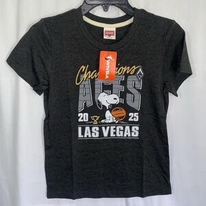 NWT Homage Las Vegas Aces Snoopy Peanuts WNBA T Shirt Youth Kids Size 10